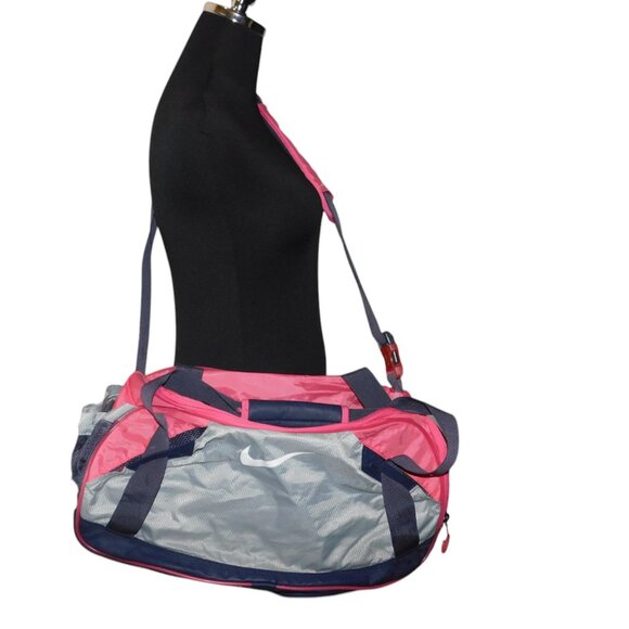 Nike Varsity Girl 2.0 Duffle Bag Gym Gear Sports Shoulder Strap Pink Blue Gray - Picture 1 of 11